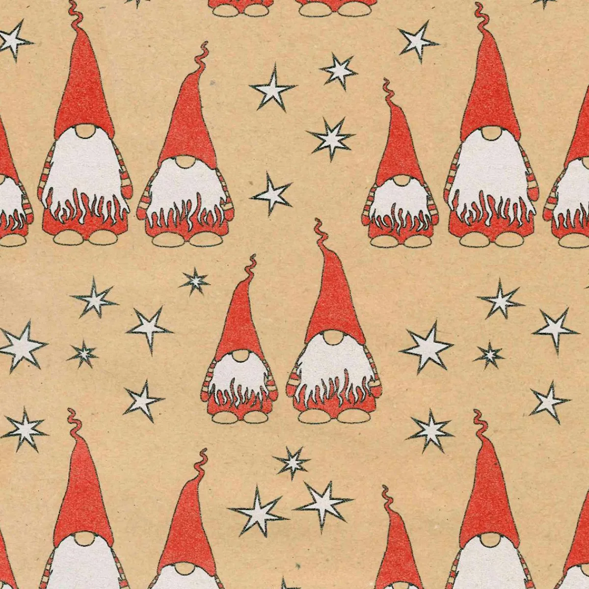 Papel De Regalo|Go Green - Envoltorio Para Regalo Ecológico>DecoWoerner Papel Kraft Reciclado Con Amigo Invisible Rojo Y Estrellas Blancas - Bobina De Papel De Regalo De 50 M marrón