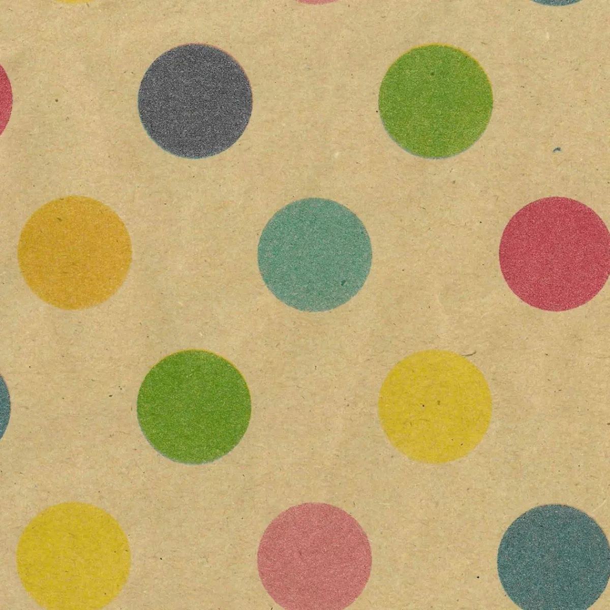 Papel De Regalo|Go Green - Envoltorio Para Regalo Ecológico>DecoWoerner Papel Kraft Reciclado Con Puntos De Colores - Bobina De Papel De Envolver De 50 M multicolor