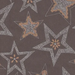 Papel De Regalo|Go Green - Envoltorio Para Regalo Ecológico>DecoWoerner Papel Kraft Reciclado Oscuro Con Estrellas Plateadas - Rollo De Papel De Regalo De 50 M marrón