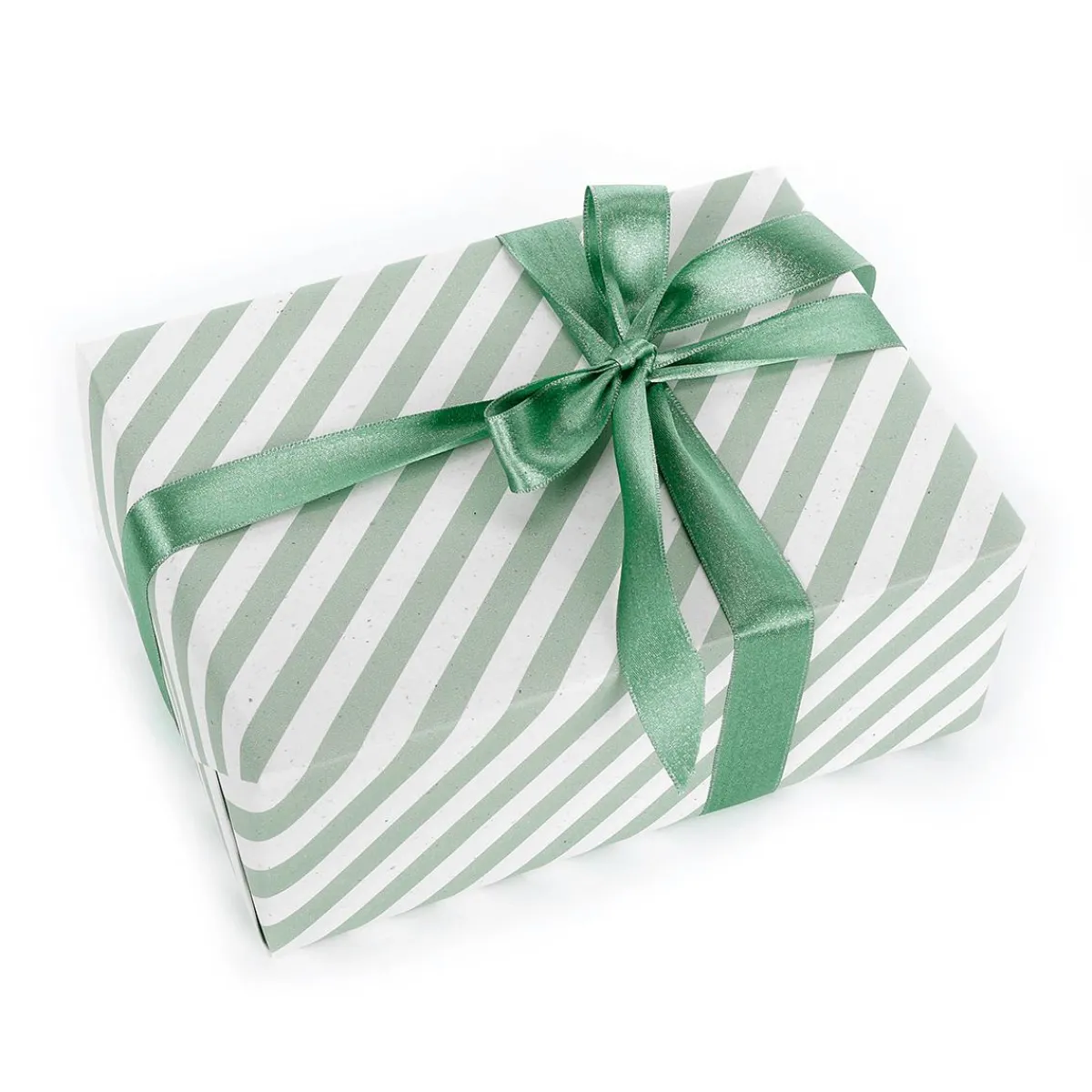 Papel De Regalo|Go Green - Envoltorio Para Regalo Ecológico>DecoWoerner Papel Kraft Sostenible De Remolacha Azucarera Con Rayas s Y Blancas - Rollo De Papel De Envolver De 50 M. verde