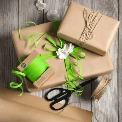 Go Green - Envoltorio Para Regalo Ecológico>DecoWoerner Paquete Económico Go Green Caja De Regalo Con Cinta De Yute Blanca Y Marrón