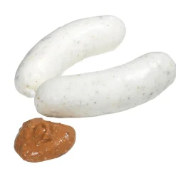 Decoración Temática|Platos Y Comida Rápida>DecoWoerner Pareja De Salchichas Blancas Con Mostaza blanco