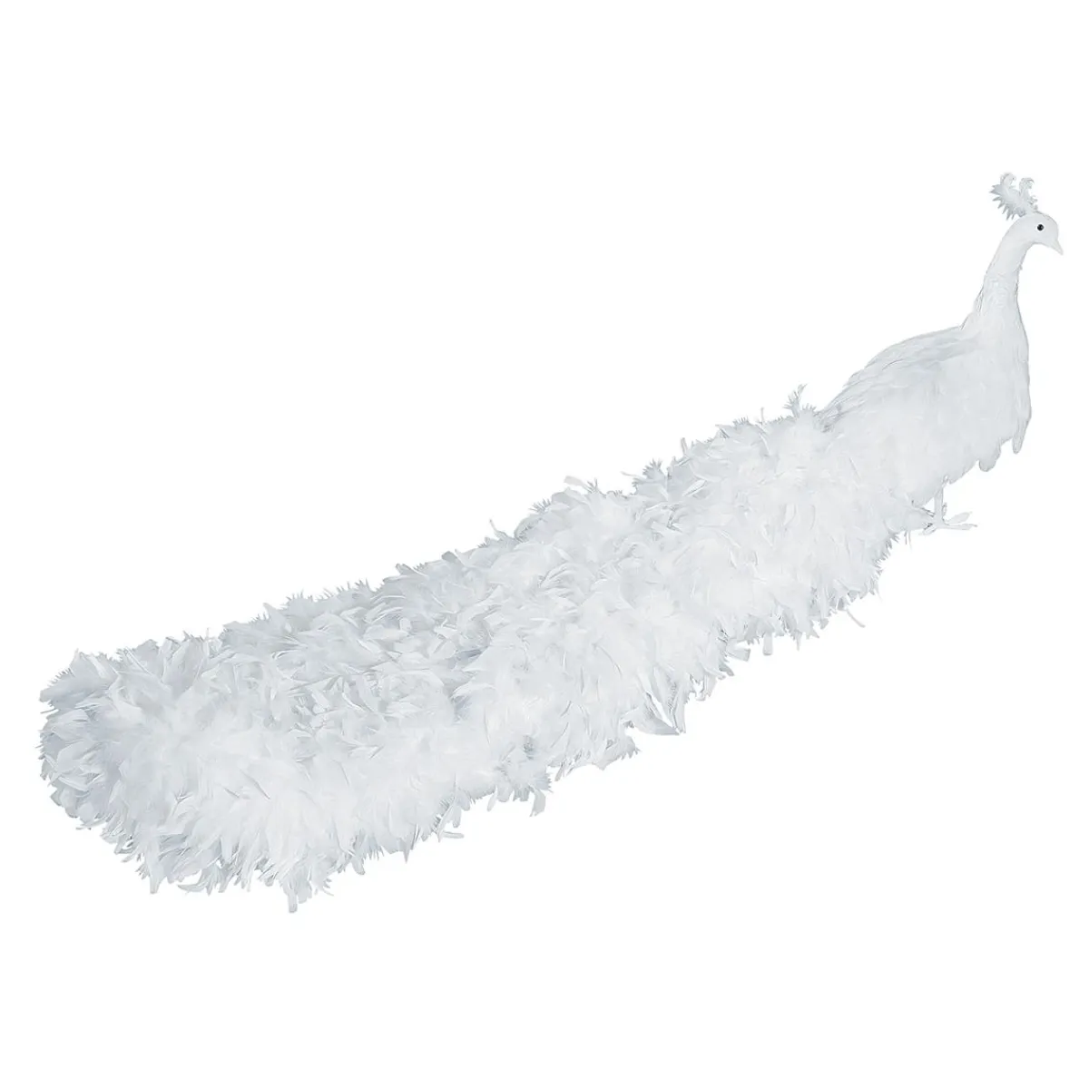 Decoración De Animales|Decoración Temática>DecoWoerner Pavo Real Decorativo, Longitud: 150 Cm blanco