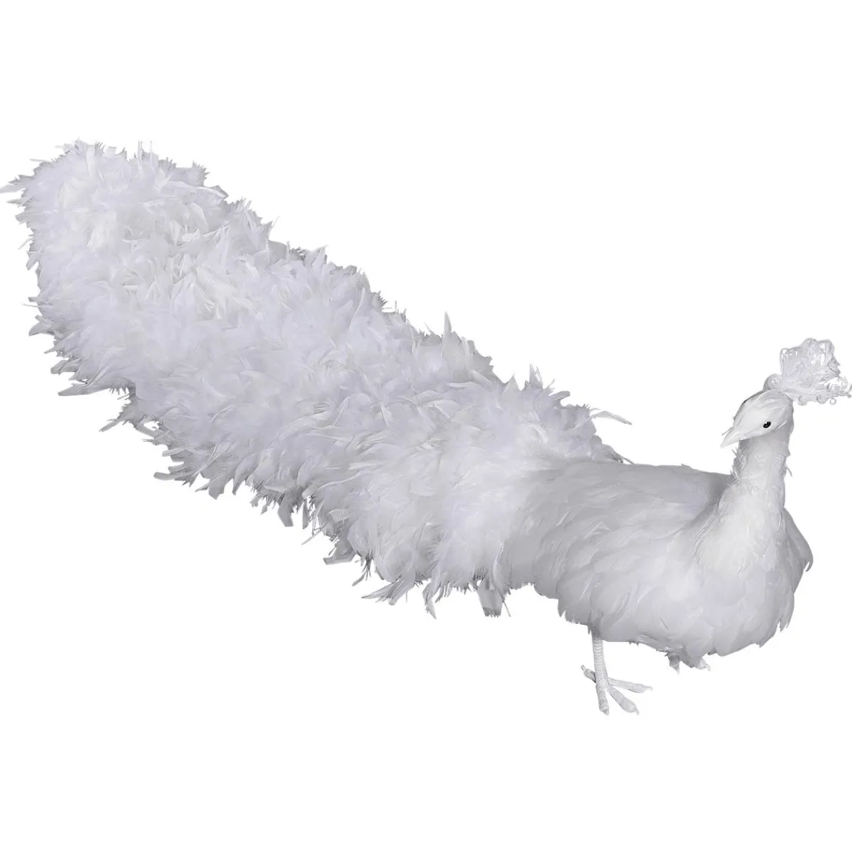 Decoración De Animales|Decoración Temática>DecoWoerner Pavo Real Decorativo, Longitud: 150 Cm blanco
