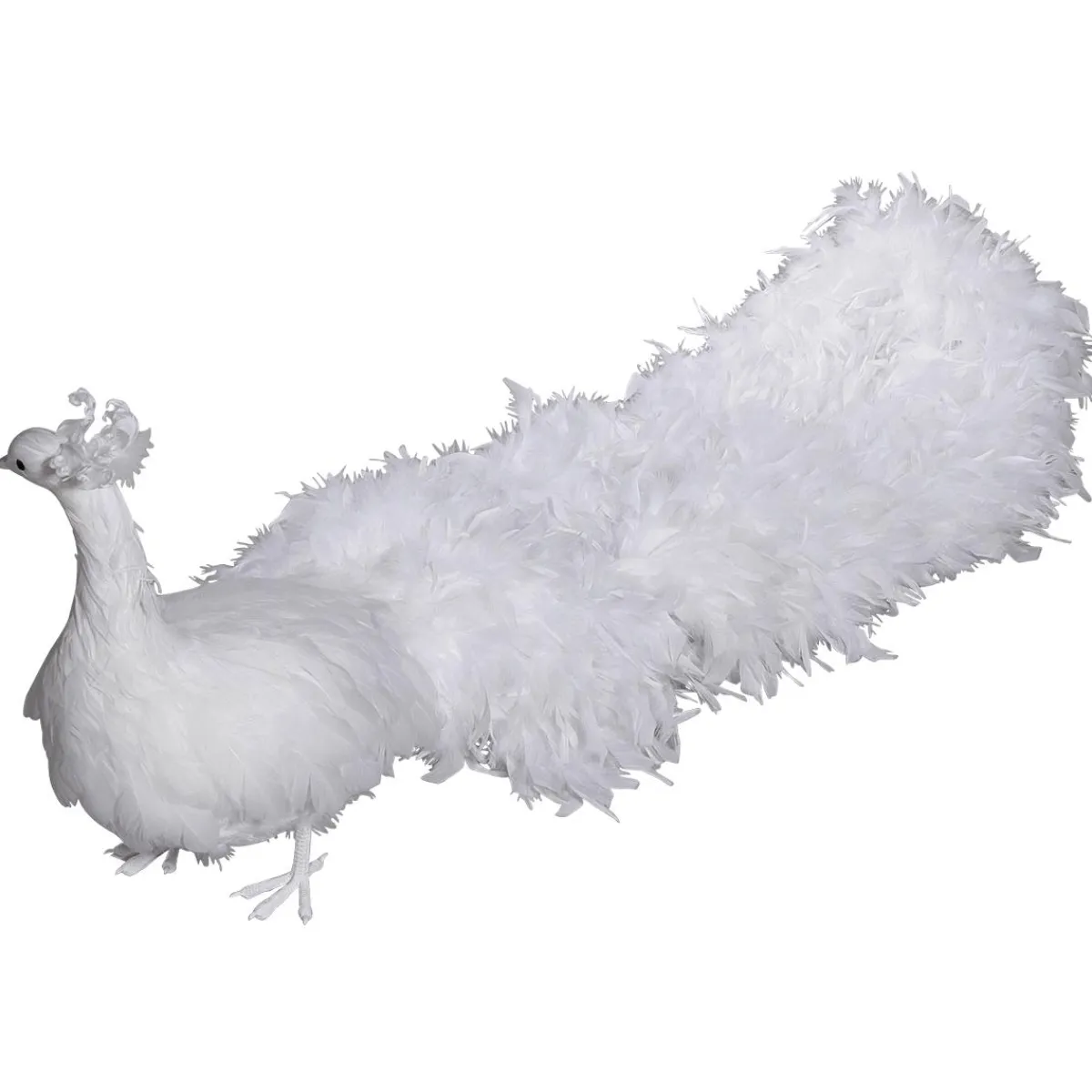 Decoración De Animales|Decoración Temática>DecoWoerner Pavo Real Decorativo, Longitud: 150 Cm blanco