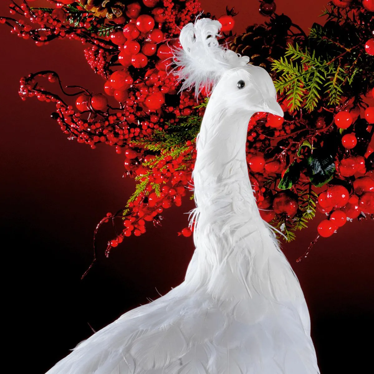Decoración De Animales|Decoración Temática>DecoWoerner Pavo Real Decorativo, Longitud: 150 Cm blanco