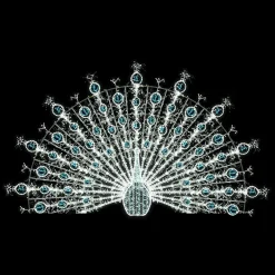 Luz Decorativa|Decoración De Animales>DecoWoerner Pavo Real LED Para Exterior 250 X 360 X 85 Cm azul