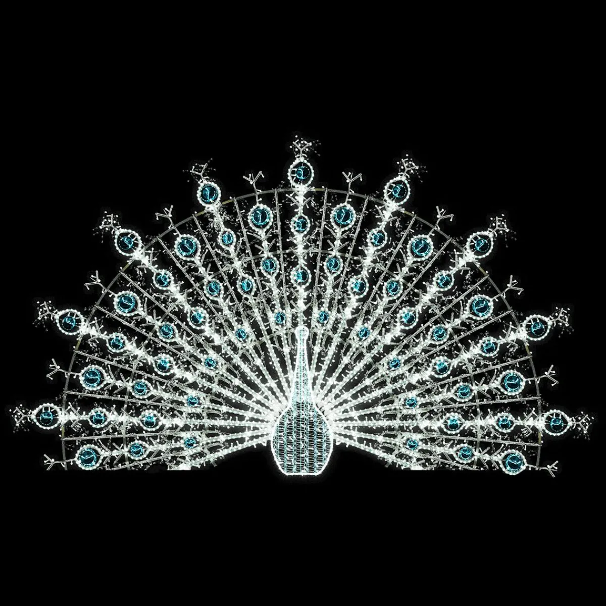 Luz Decorativa|Decoración De Animales>DecoWoerner Pavo Real LED Para Exterior 250 X 360 X 85 Cm azul