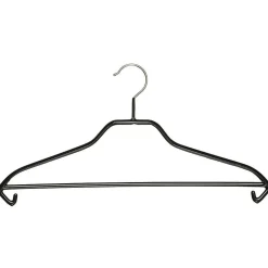 Perchas>DecoWoerner Percha Con Barra Antideslizante, 40 Cm, , 1 Paquete A´10 Piezas negro