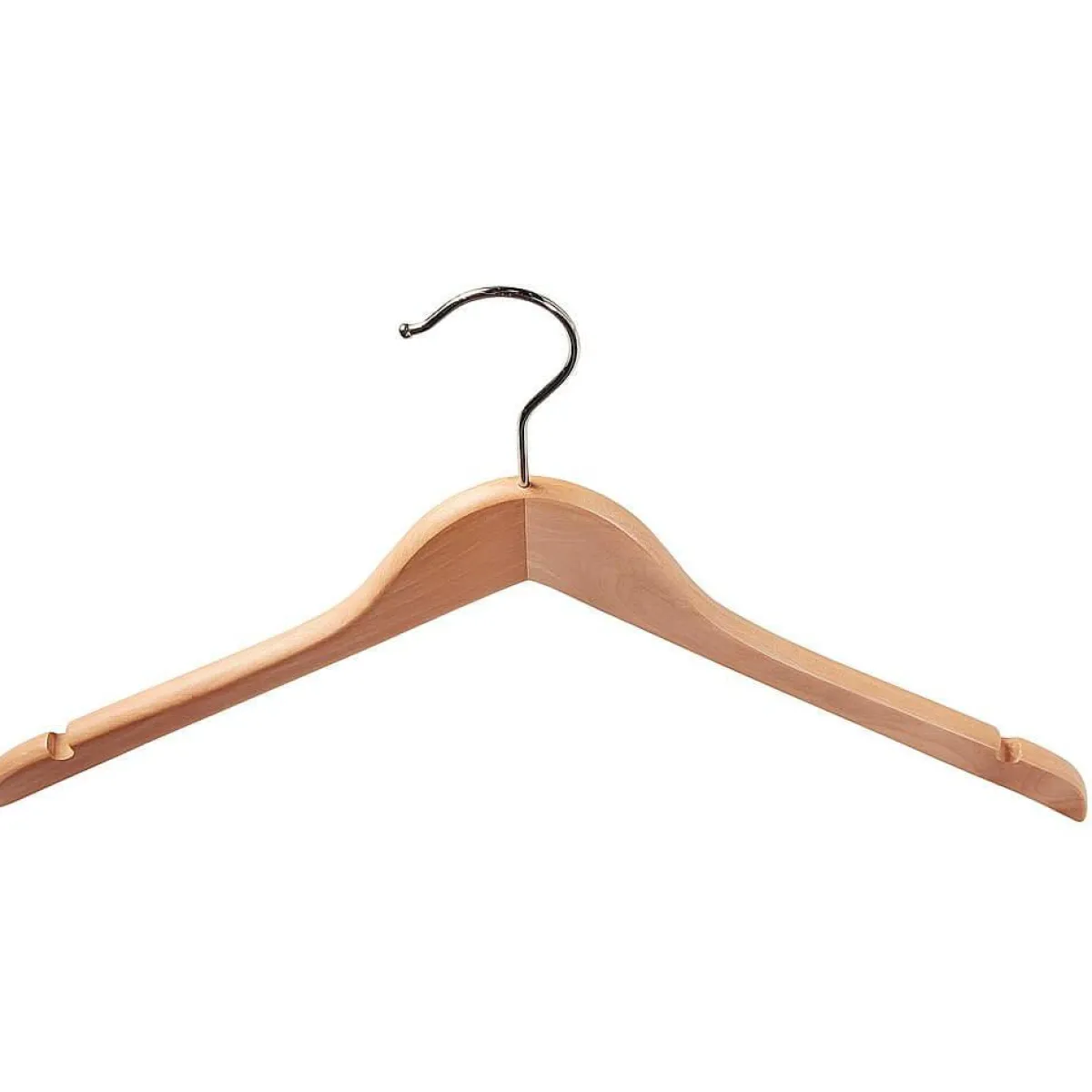 Perchas>DecoWoerner Percha De Madera Con Muescas, Angulada 45 Cm, 1 Caja A´50 Piezas Beige