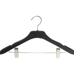 Perchas>DecoWoerner Percha Soft Touch Con Barra Con Pinzas 45 Cm, 1 Paquete De 10 Piezas negro