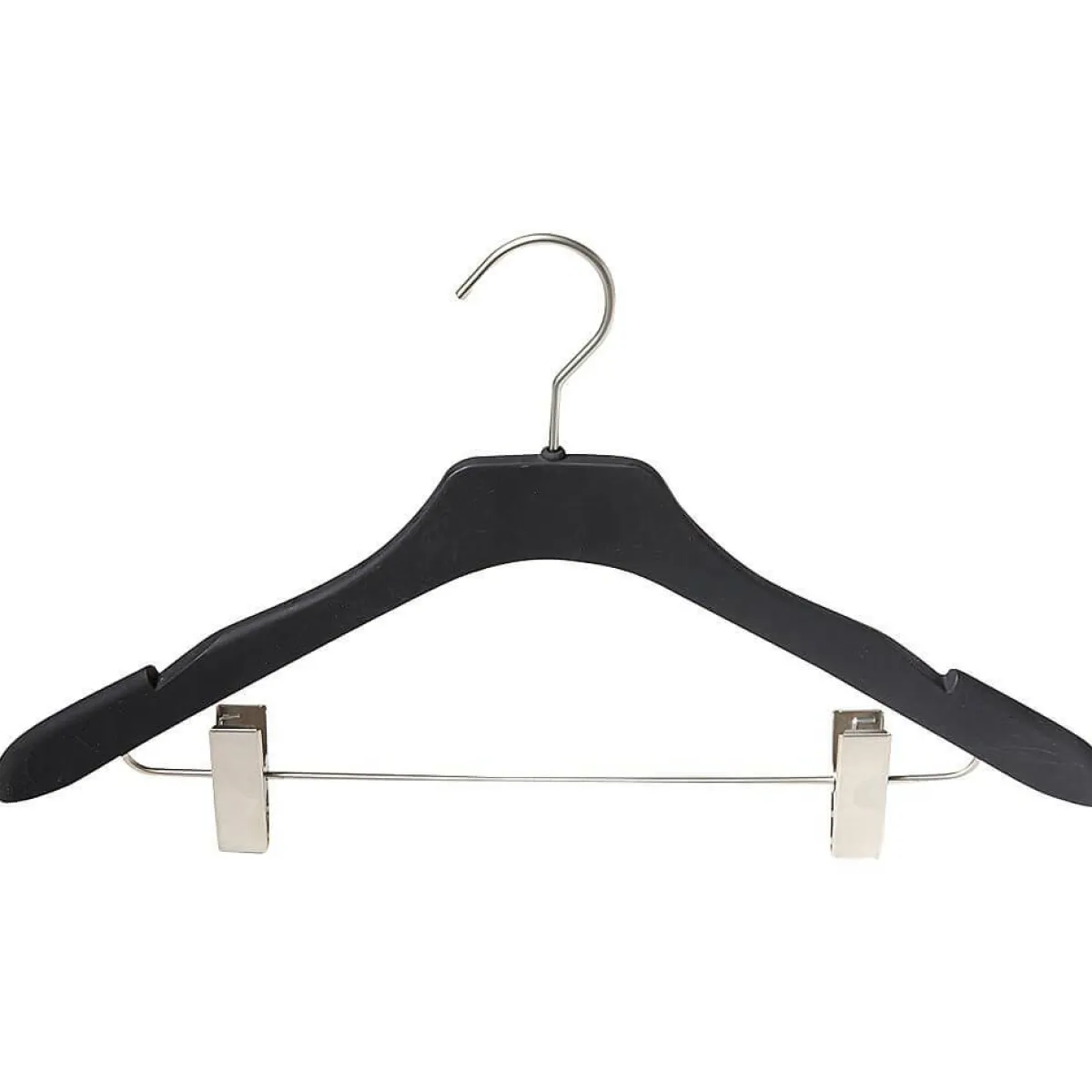 Perchas>DecoWoerner Percha Soft Touch Con Barra Con Pinzas 45 Cm, 1 Paquete De 10 Piezas negro