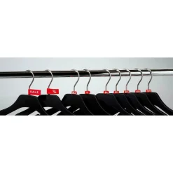 Perchas>DecoWoerner Percha Soft Touch Con Barra Con Pinzas 45 Cm, 1 Paquete De 10 Piezas negro