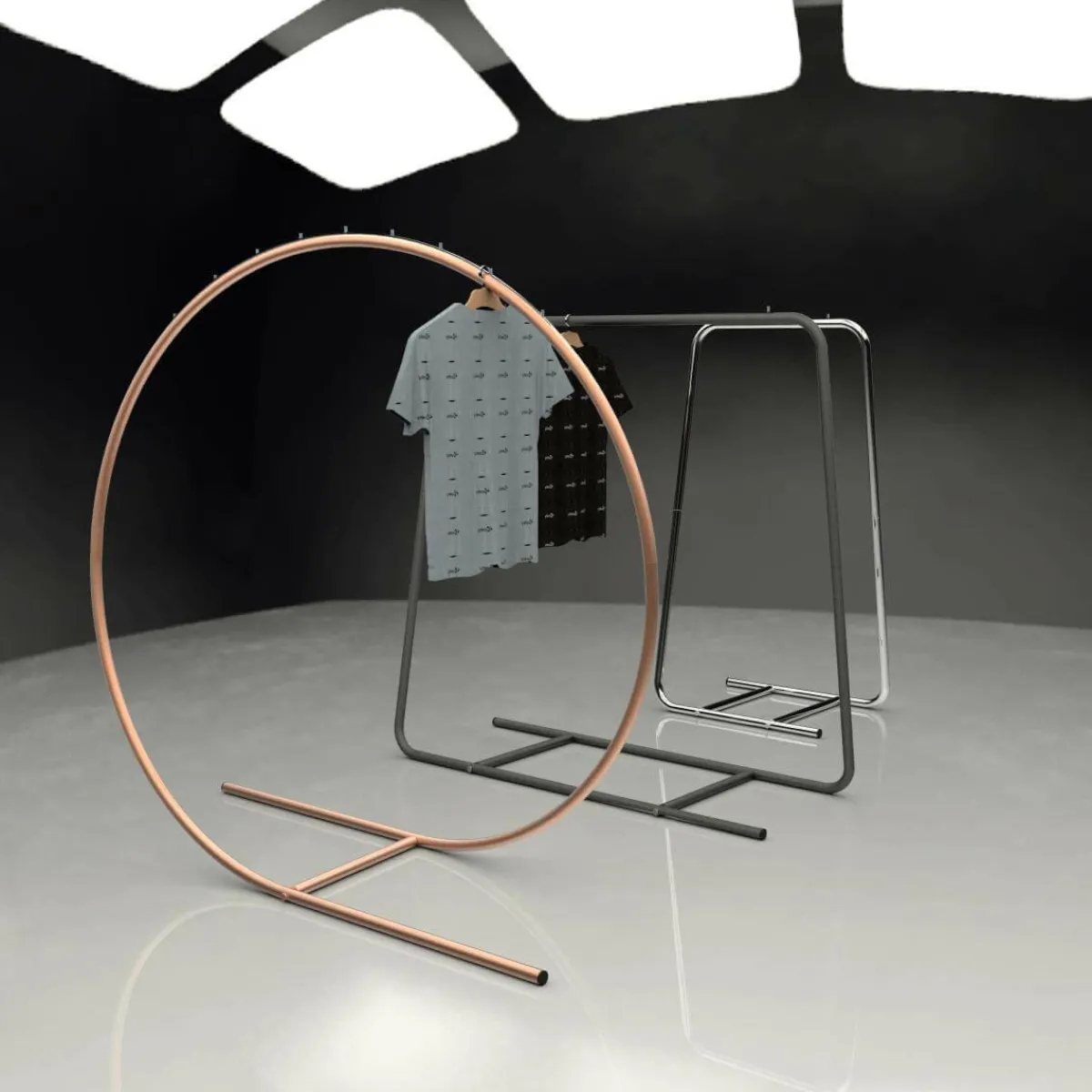 Percheros>DecoWoerner Perchero De Espacio Mediano Redondo Ø 160 Cm, Rosado oro