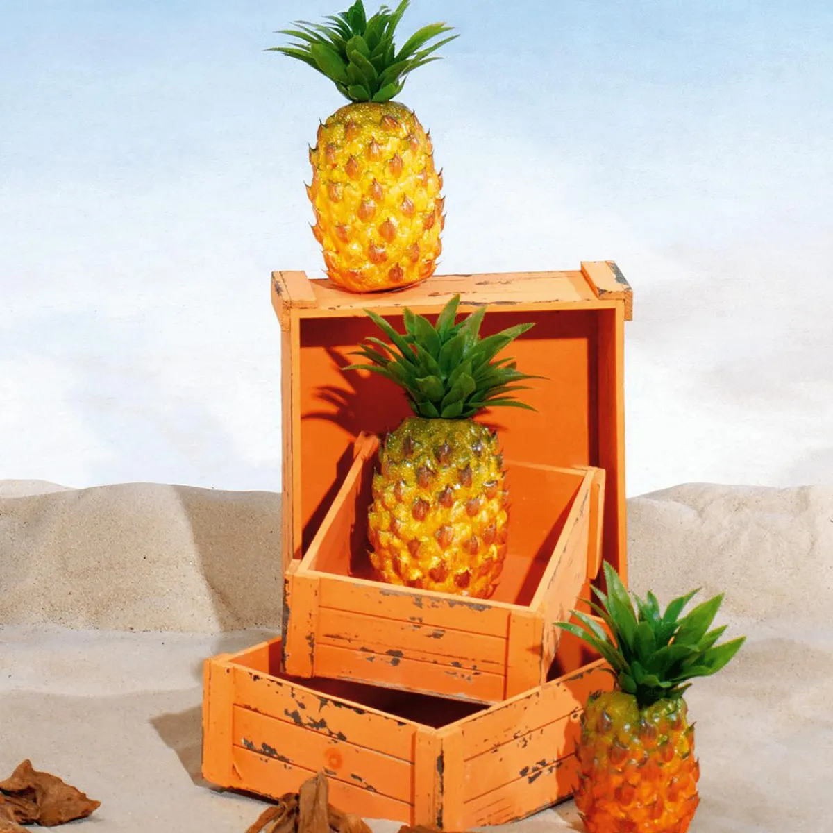 Frutas>DecoWoerner Piña Alimento De Imitación 21 Cm naranja