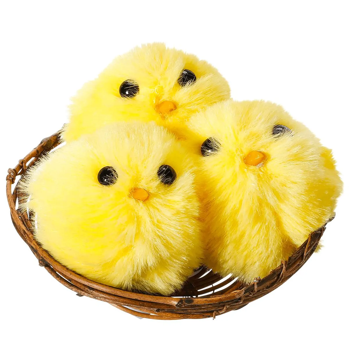 Decoración De Animales|Decoración De Pascua>DecoWoerner Pichones Deco En Nido, 3 Piezas, 10 Cm Ø amarillo