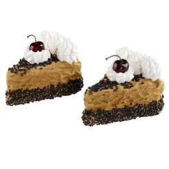 Chocolate Y Helados|Pan Y Pastel>DecoWoerner Piezas De Tarta De Chocolate, Juego De 2 Muñecos De Comida De 12 Cm marrón