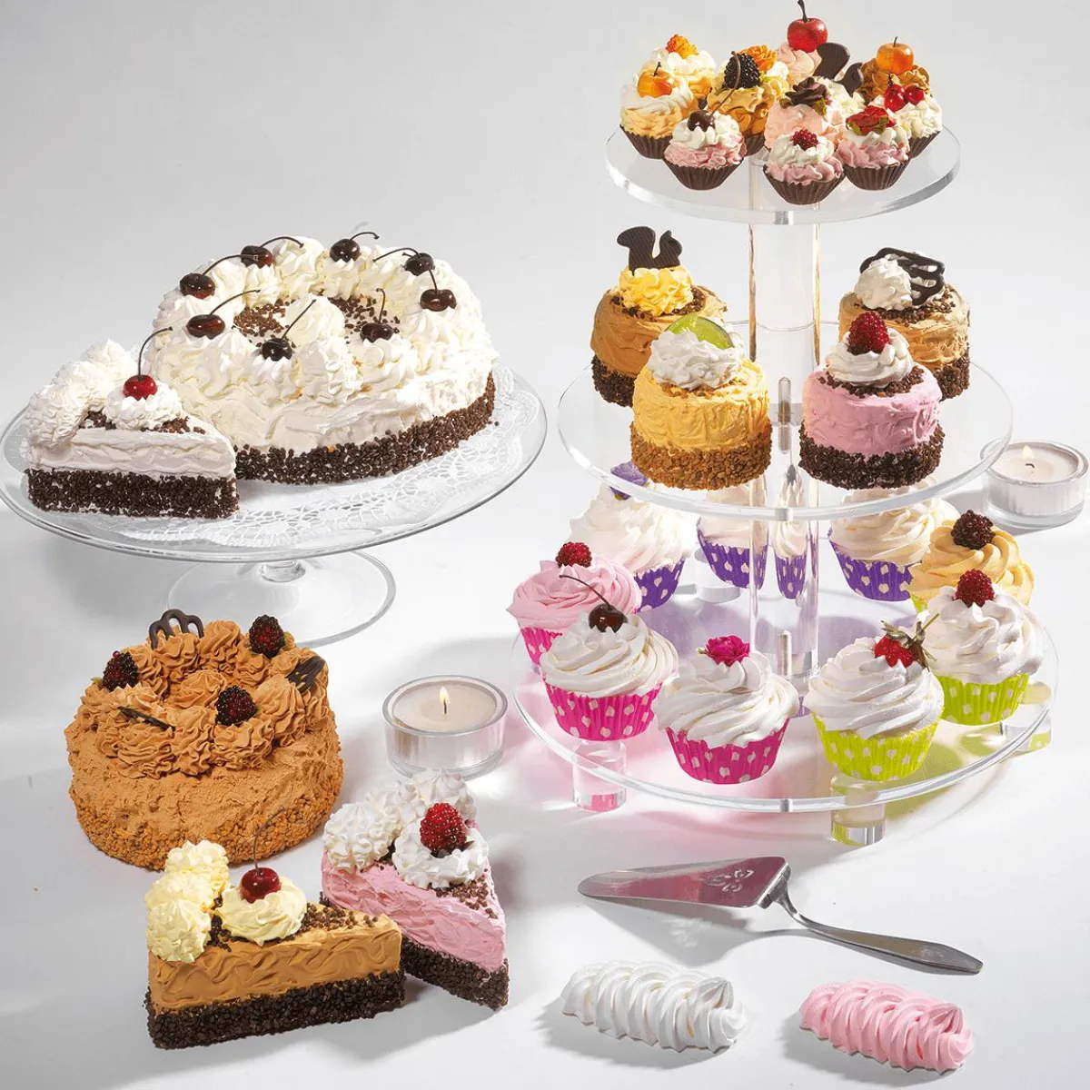 Pan Y Pastel>DecoWoerner Piezas De Tarta De Frambuesa, Juego De 2 Food Dummies 12 Cm rosa