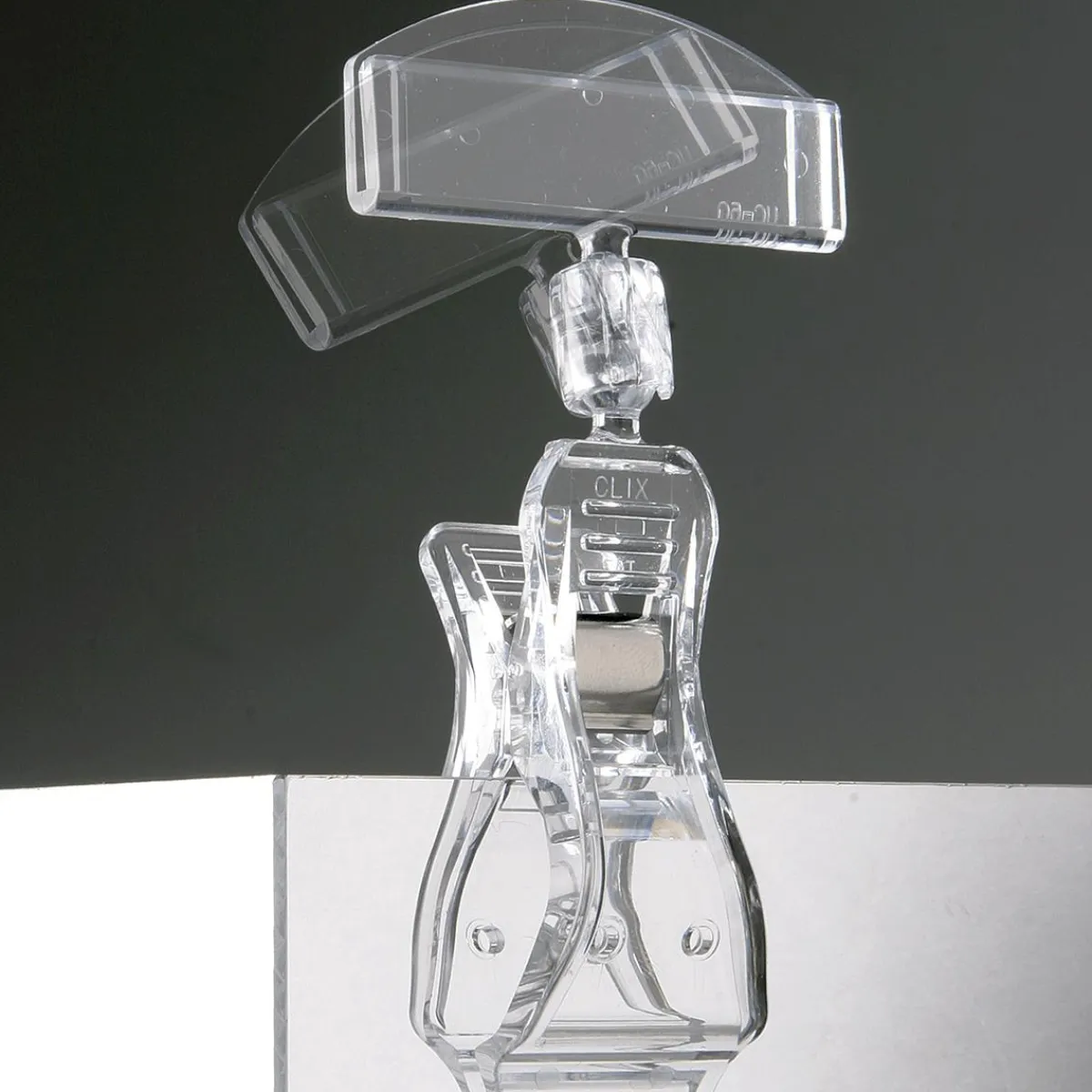 Etiquetaje>DecoWoerner Pinza Para Etiquetas De Precio Con Inserto, 10 Cm De Alto transparente