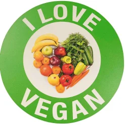 Decoración Temática>DecoWoerner Placa De Metal "Veggie & Vegan" (Vegetariano Y Vegano) Ø 35 Cm verde