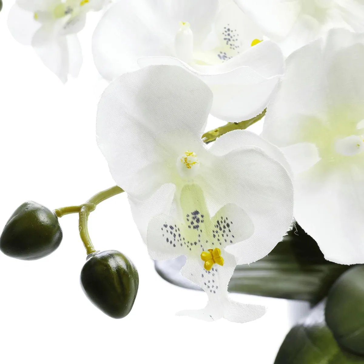 Plantas De Interior|Flores Artificiales>DecoWoerner Planta Artificial Orquídea En Maceta, Blanca 28 Cm blanco
