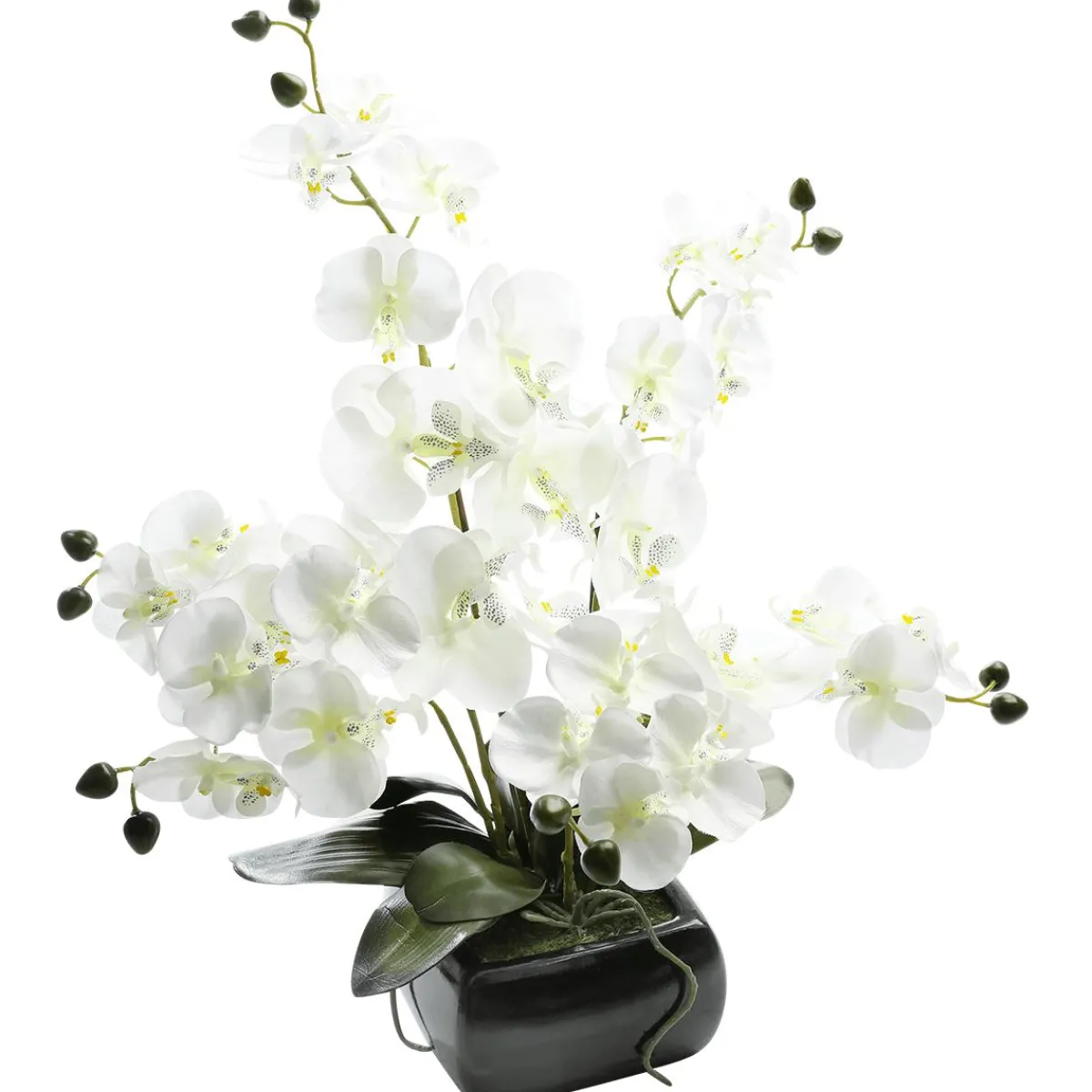 Plantas De Interior|Flores Artificiales>DecoWoerner Planta Artificial Orquídea , 40 Cm blanco