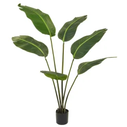 Plantas Verdes|Plantas De Interior>DecoWoerner Planta Artificial Strelizia En Maceta Ignífuga 120 Cm verde