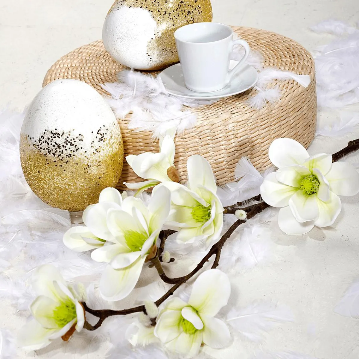Decoración Dispersa|Decoración De Pascua>DecoWoerner Plumas Decorativas Blancas, 20 G blanco