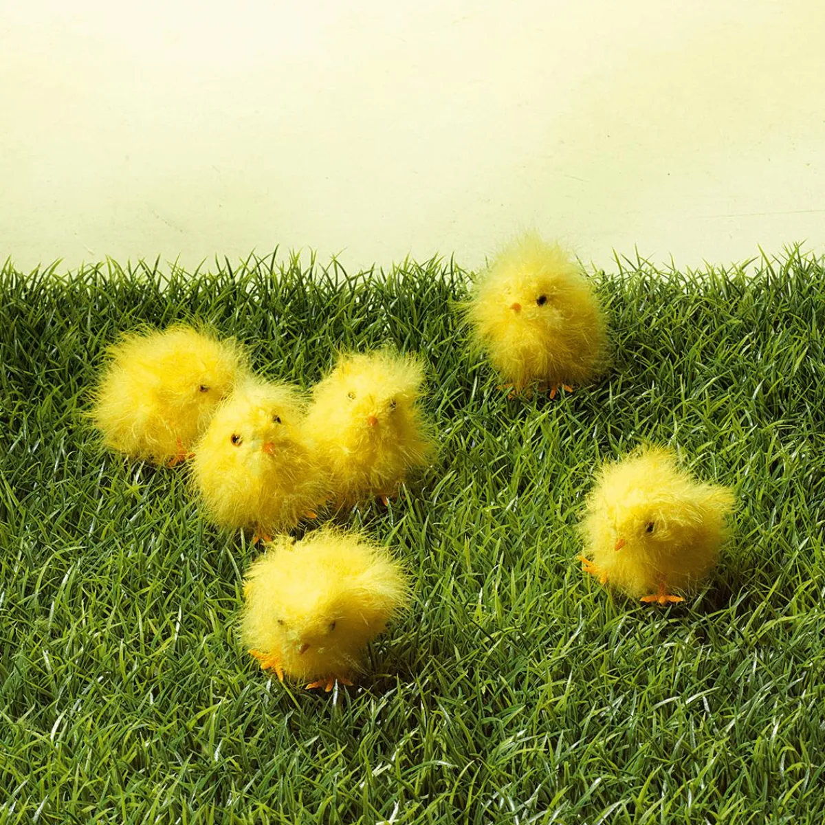 Decoración De Animales|Decoración De Pascua>DecoWoerner Pollitos Decorativos, 9 Cm, 6 Piezas amarillo