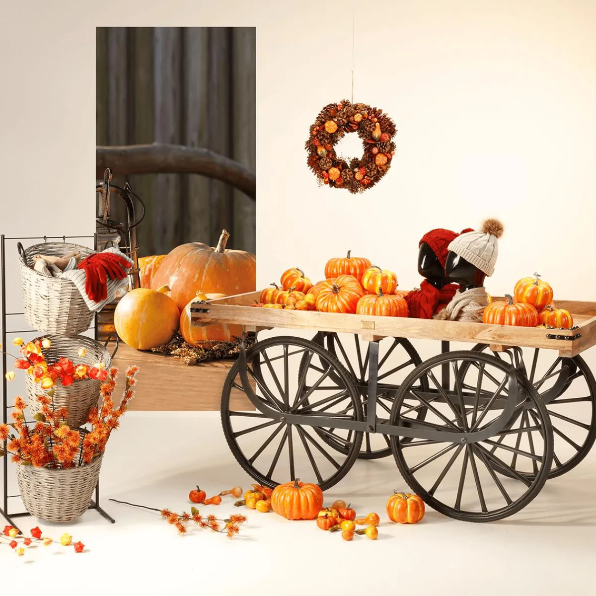 Decoración De Otoño|Ramas Y Ramitas>DecoWoerner Rama Artificial De Physalis, 80 Cm naranja