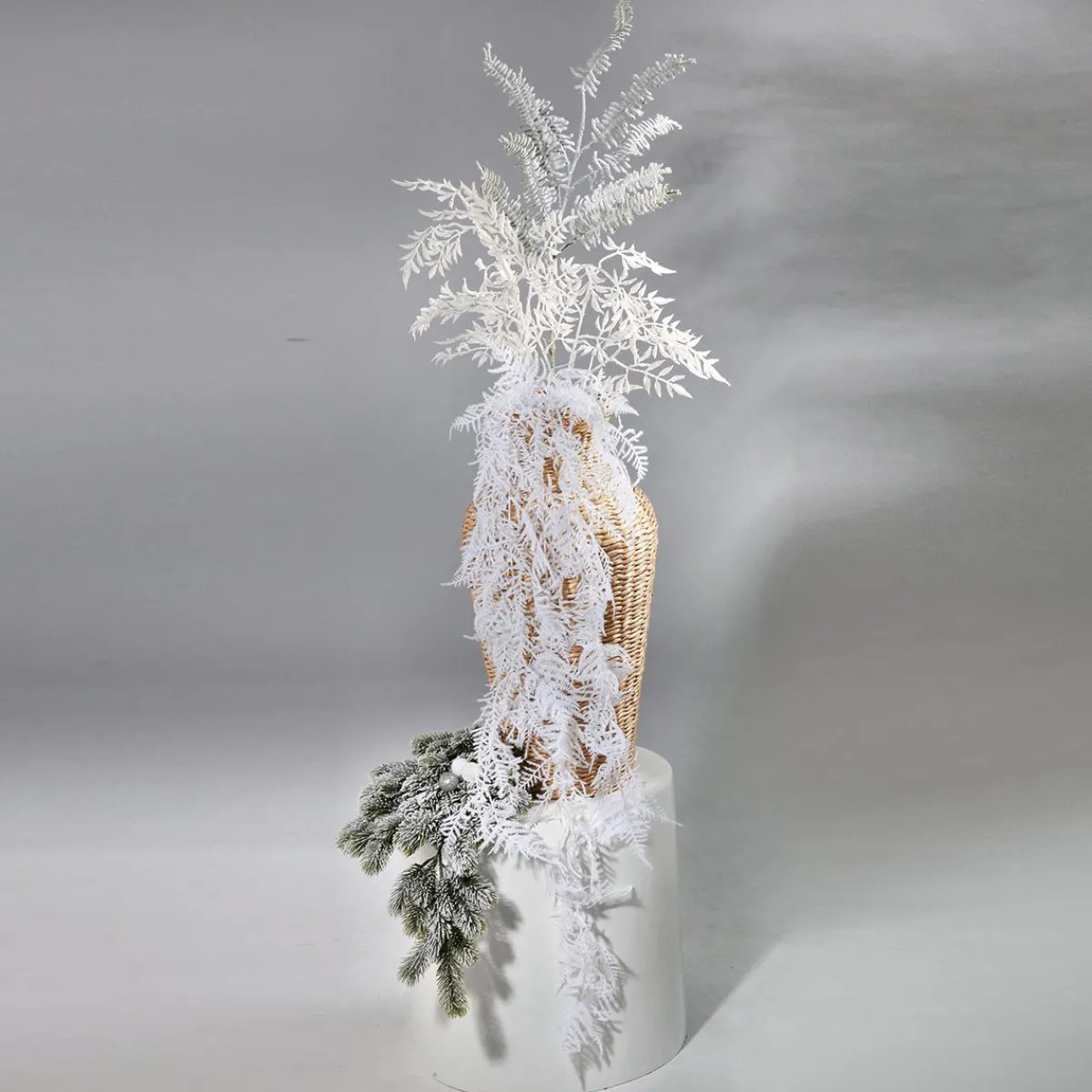 Ramas Y Ramitas|Árboles De Mesa Y Ramas De Abeto>DecoWoerner Rama De Abeto Artificial Con Nieve, Longitud 110 Cm blanco
