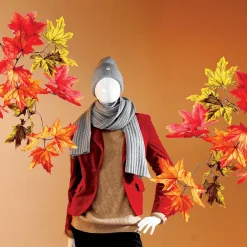 Decoración De Otoño|Ramas Y Ramitas>DecoWoerner Rama De Arce Artificial Roja/verde, Longitud 80 Cm rojo