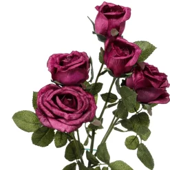 Decoración Temática|Flores Artificiales>DecoWoerner Rama De Rosa Artificial, 73 Cm, Color Púrpura rojo