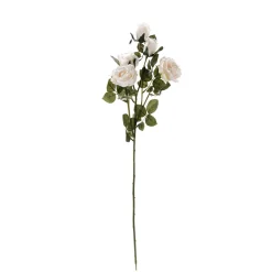 Decoración Temática|Flores Artificiales>DecoWoerner Rama De Rosa Artificial, 73 Cm, Cremoso blanco