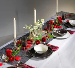 Decoración Temática|Flores Artificiales>DecoWoerner Rama De Rosa Inglesa Artificial, rojo