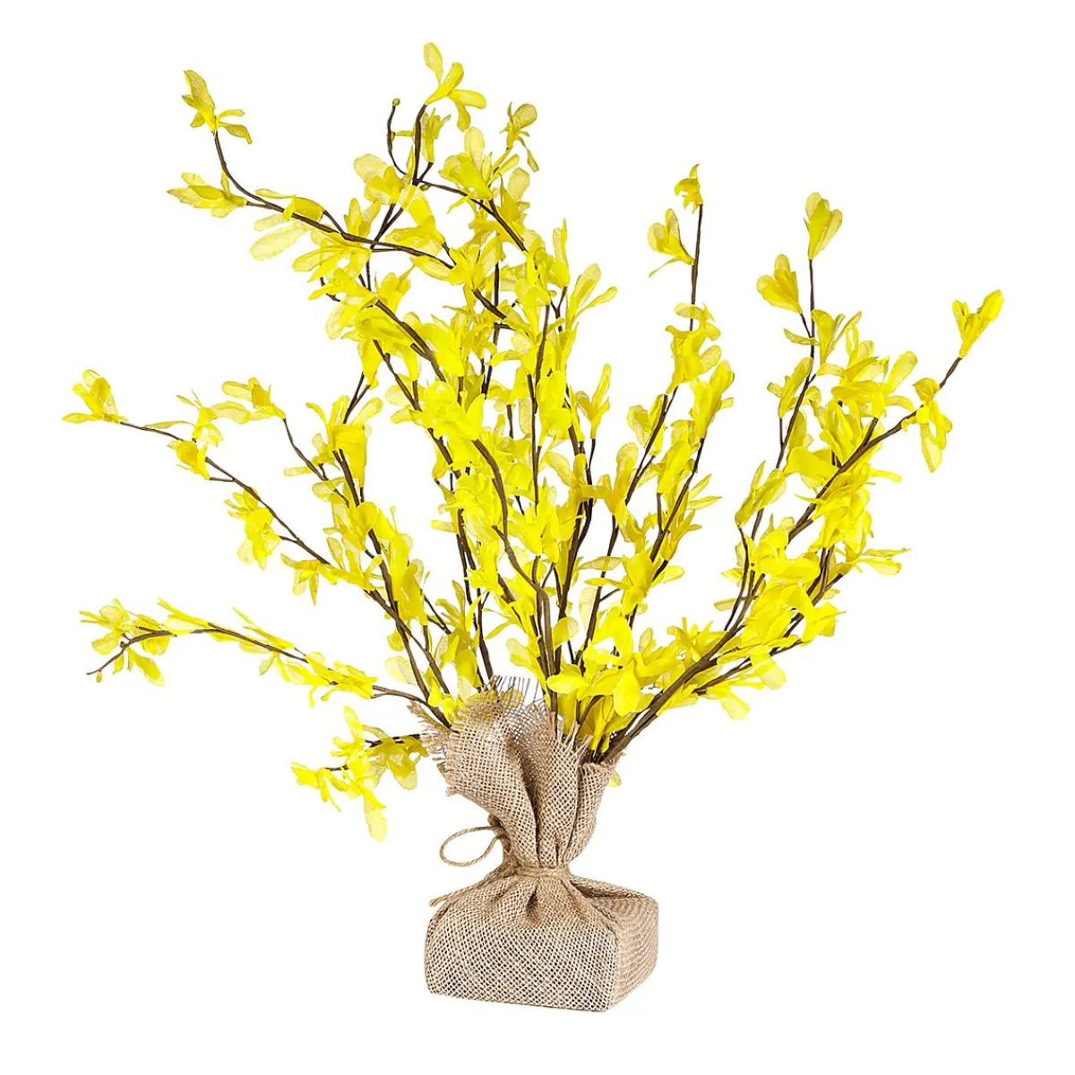 Decoración De Pascua|Decoración De Primavera>DecoWoerner Ramitas De Forsythia Artificiales Atadas En Yute 16 Cm amarillo