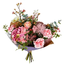 Ramos Y Coronas De Flores>DecoWoerner Ramo Artificial Mixto Con s, Hortensias Y Flores De La Pradera 75 Cm rosa
