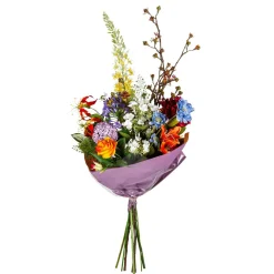 Ramos Y Coronas De Flores>DecoWoerner Ramo De Flores Artificiales Mixtas Naranja Azul Blanco 104 Cm multicolor