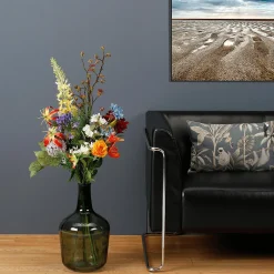 Ramos Y Coronas De Flores>DecoWoerner Ramo De Flores Artificiales Mixtas Naranja Azul Blanco 104 Cm multicolor