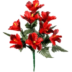 Decoración De Verano|Ramos Y Coronas De Flores>DecoWoerner Ramo De Hibisco Artificial, 46 Cm, rojo
