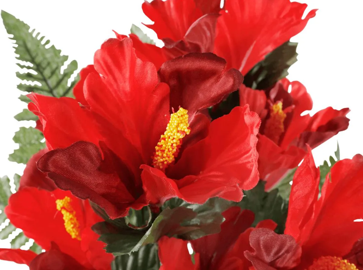 Decoración De Verano|Ramos Y Coronas De Flores>DecoWoerner Ramo De Hibisco Artificial, 46 Cm, rojo