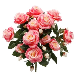 Ramos Y Coronas De Flores|Flores Artificiales>DecoWoerner Ramo De s Artificiales Con 15 Flores Cada Una, Y Amarillo, 54,5 Cm rosa