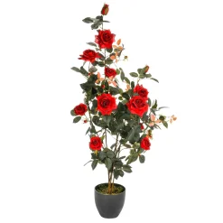Árboles Artificiales|Flores Artificiales>DecoWoerner Ramo De Rosas En Maceta 115 Cm rojo