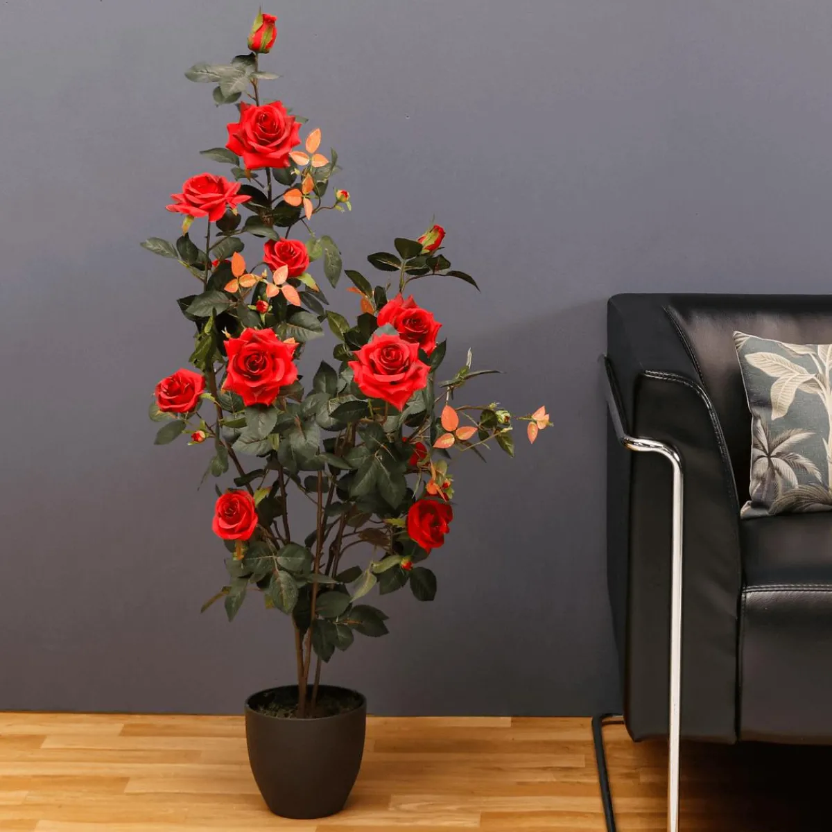 Árboles Artificiales|Flores Artificiales>DecoWoerner Ramo De Rosas En Maceta 115 Cm rojo