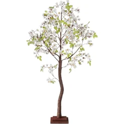 Árboles Artificiales>DecoWoerner Árbol Artificial En Flor De Cerezo Con Soporte 120 Cm blanco