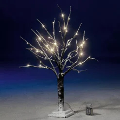 Decoración De Invierno|Árboles Artificiales>DecoWoerner Árbol Con LED Operado Por Batería 70 Cm marrón