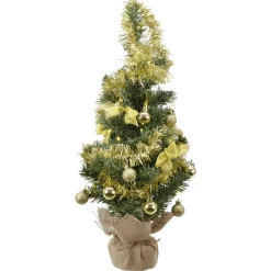 Árboles De Mesa Y Ramas De Abeto|Árboles De Navidad Artificiales>DecoWoerner Árbol De Mesa Artificial Para Decorar 60 Cm, Dorado oro