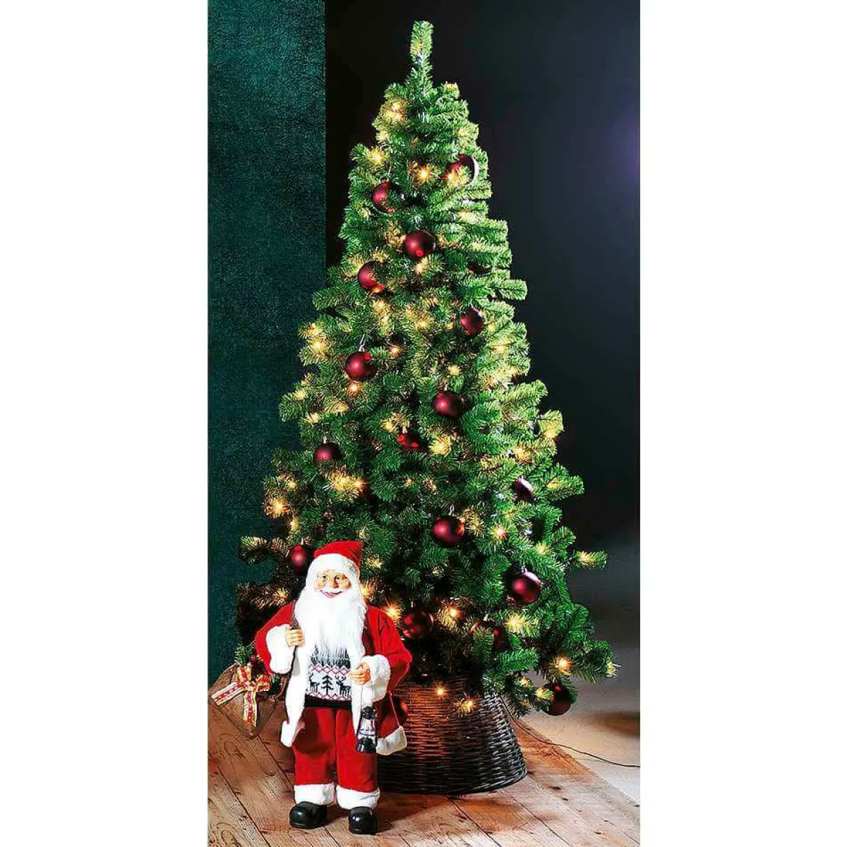 Árboles De Navidad Artificiales>DecoWoerner Árbol De Navidad Artificial Estrecho Con LED 210 Cm verde