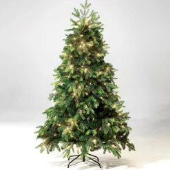 Árboles De Navidad Artificiales>DecoWoerner Árbol De Navidad Artificial Abeto Noble Con LED 150 Cm verde