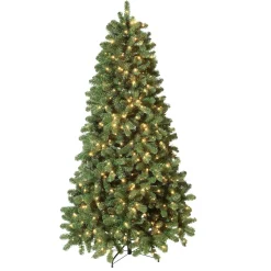 Árboles De Navidad Artificiales>DecoWoerner Árbol De Navidad Artificial Abeto Plateado Con LED 180 Cm verde